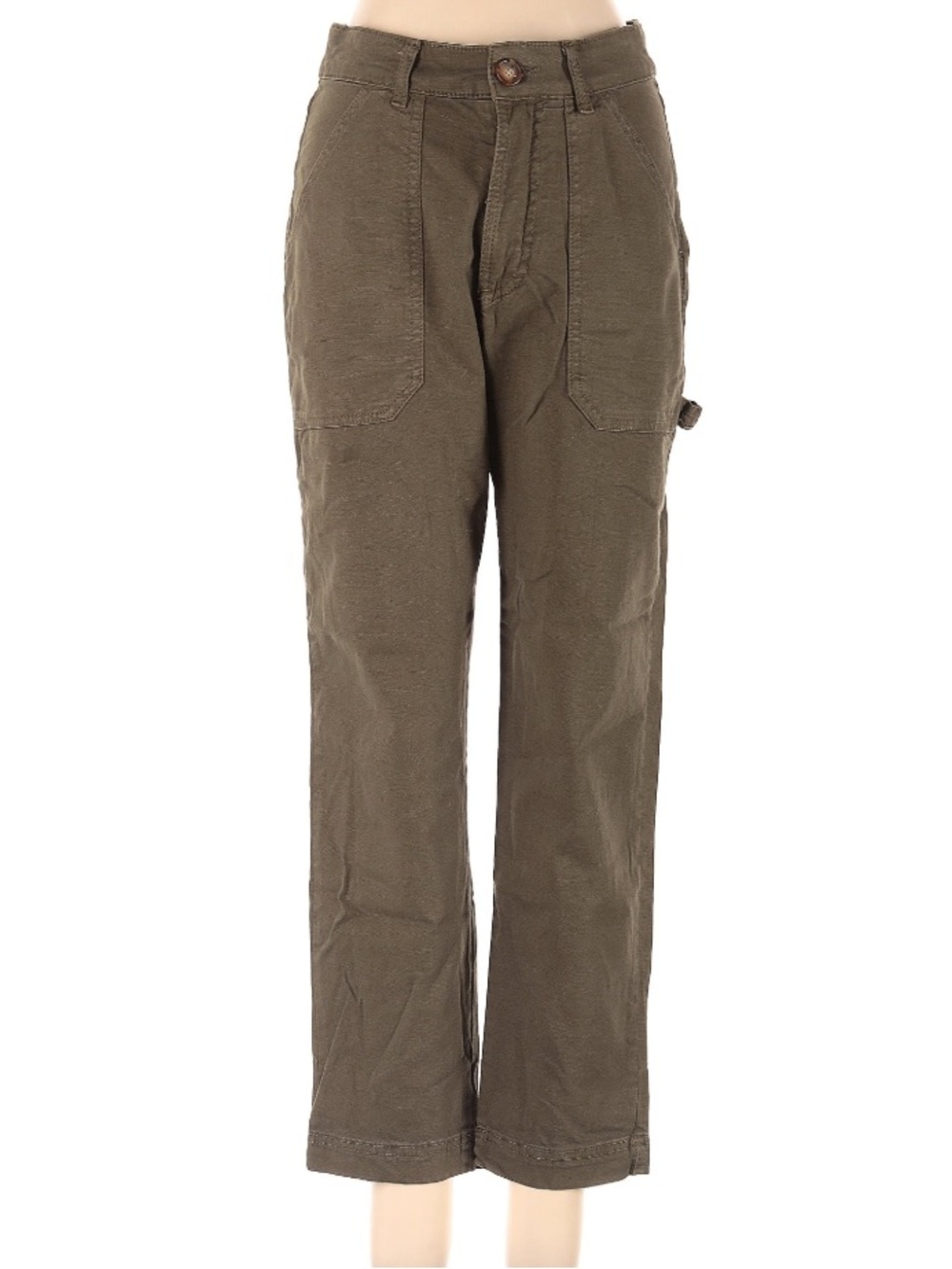 Marine Layer Maya Utility Pant crop, size 6, brown/olive